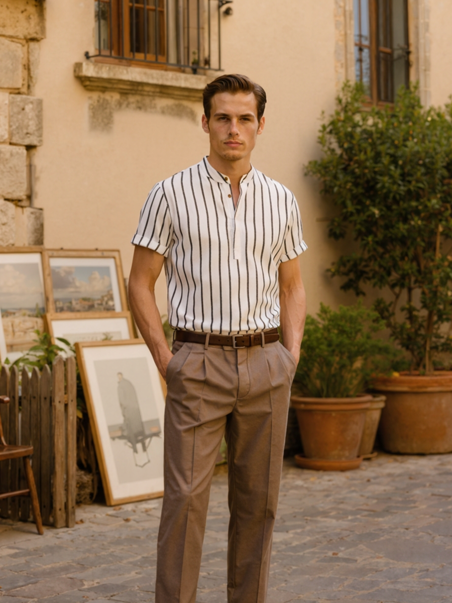 Men’s Striped Polo Shirt | Short Sleeve