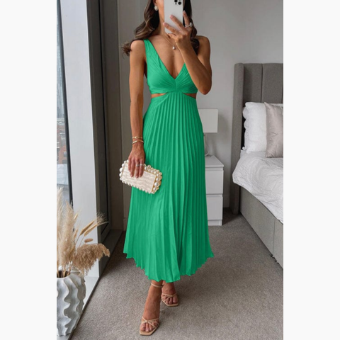 Women’s Elegant Pleated Midi Dress | Summer