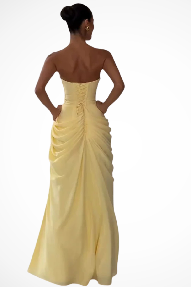 Women’s Strapless Ruched Dress | Maxi
