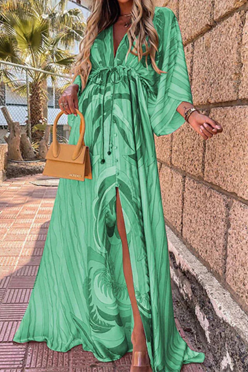 Women’s Holiday Print Dress | Maxi