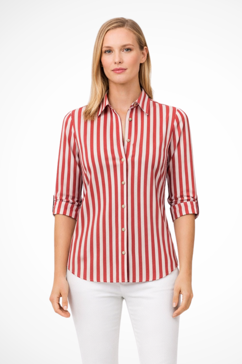 Women’s Slim Fit Striped Blouse | Long Sleeve