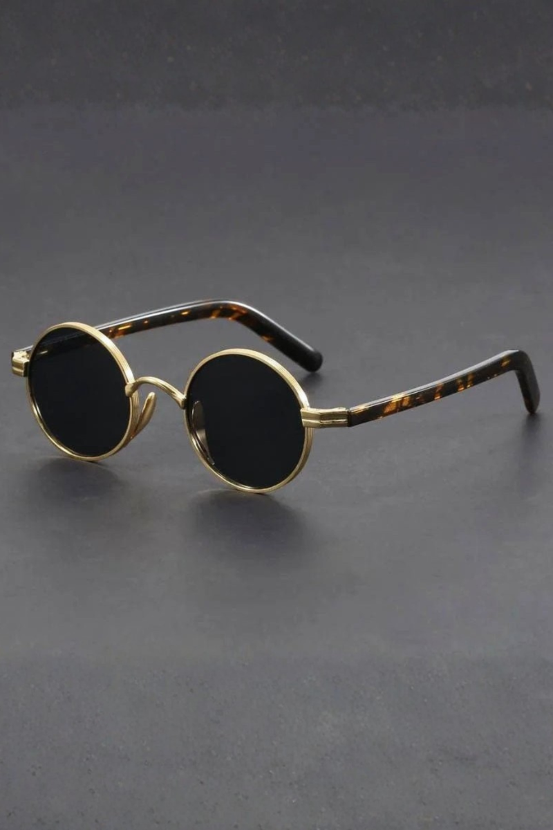 Men’s Vintage Round Sunglasses | Gold Frame