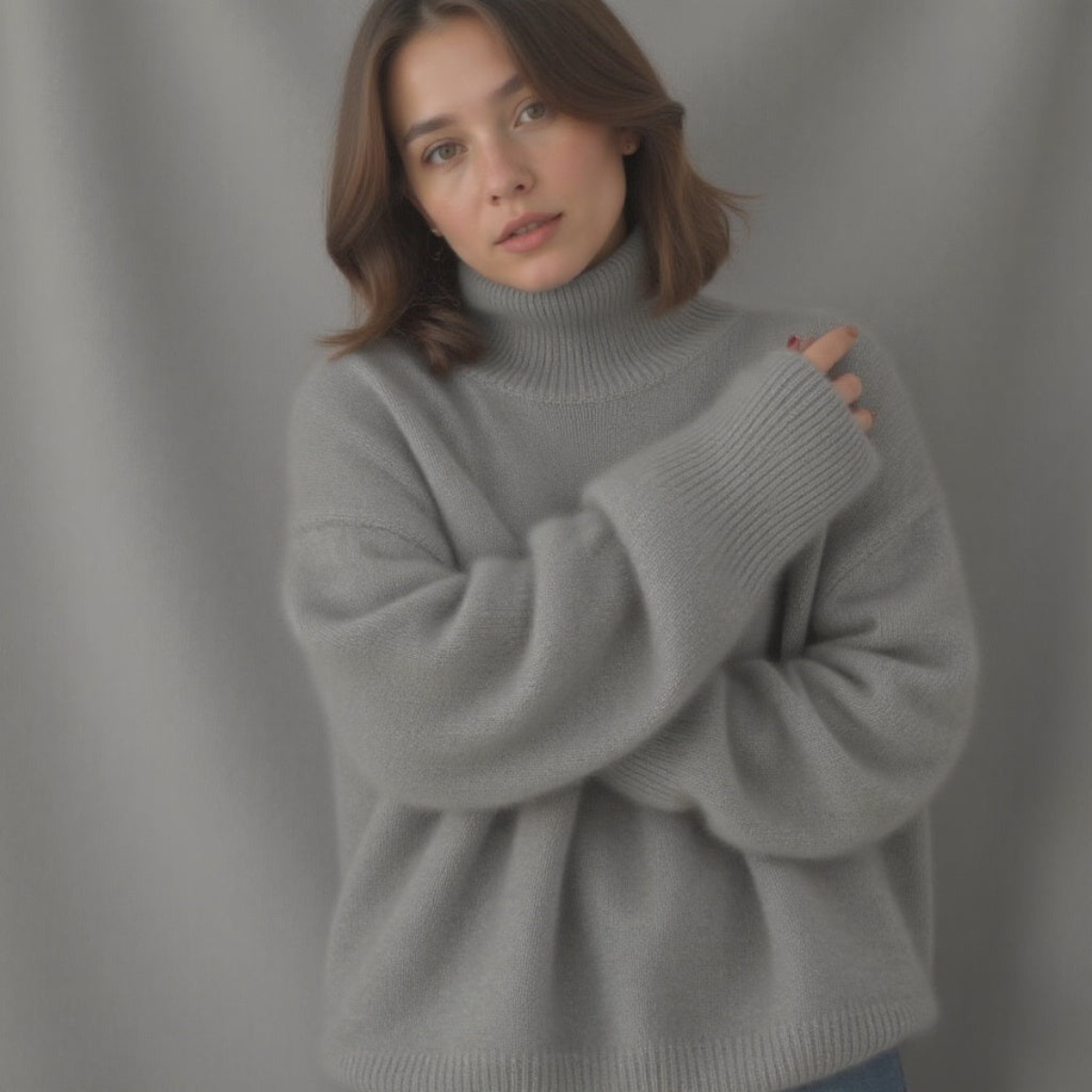 Women’s Soft Oversized Turtleneck Sweater | Relaxed Fit