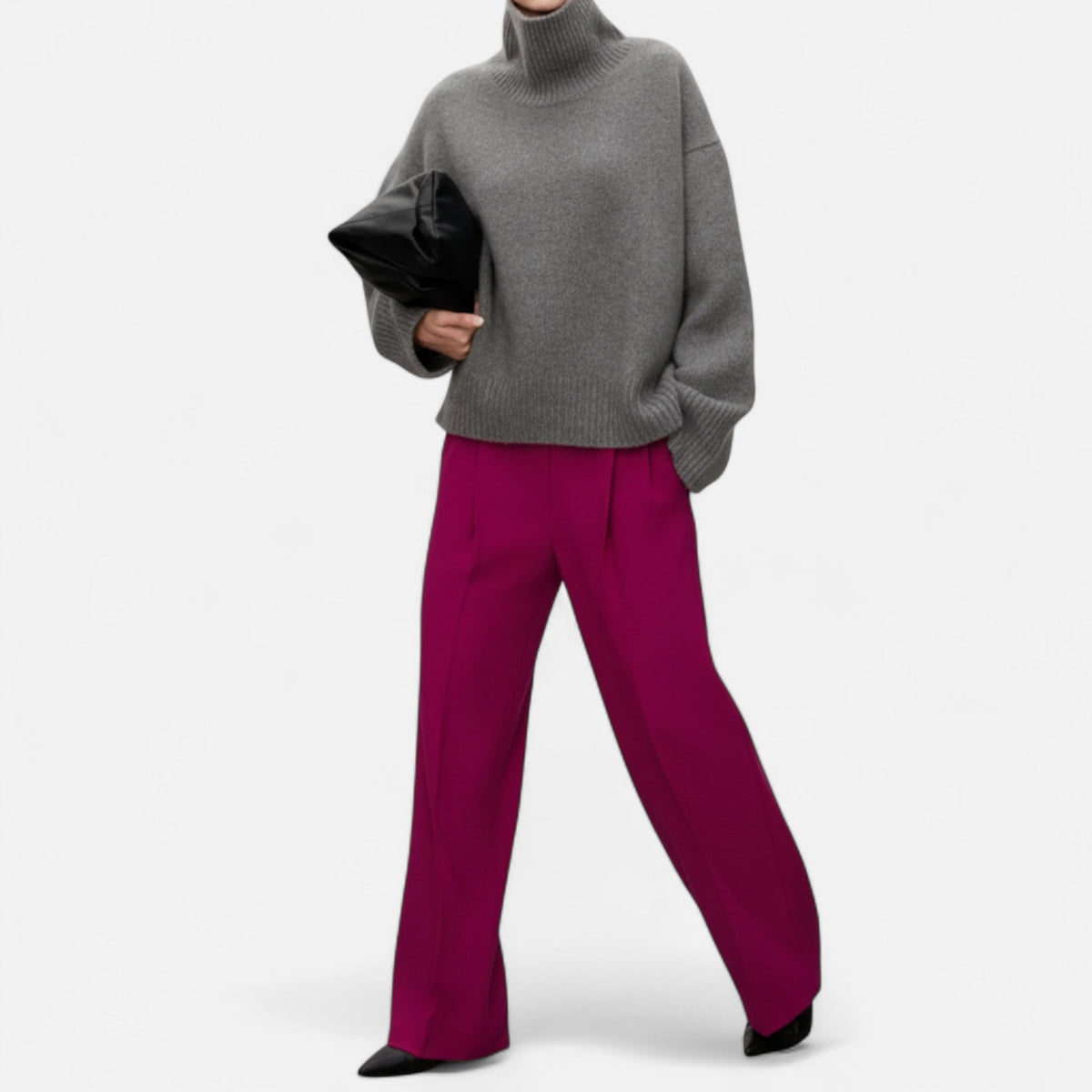 Lorelei | Refined Pure Wool Turtleneck Sweater with Ribbed Trim