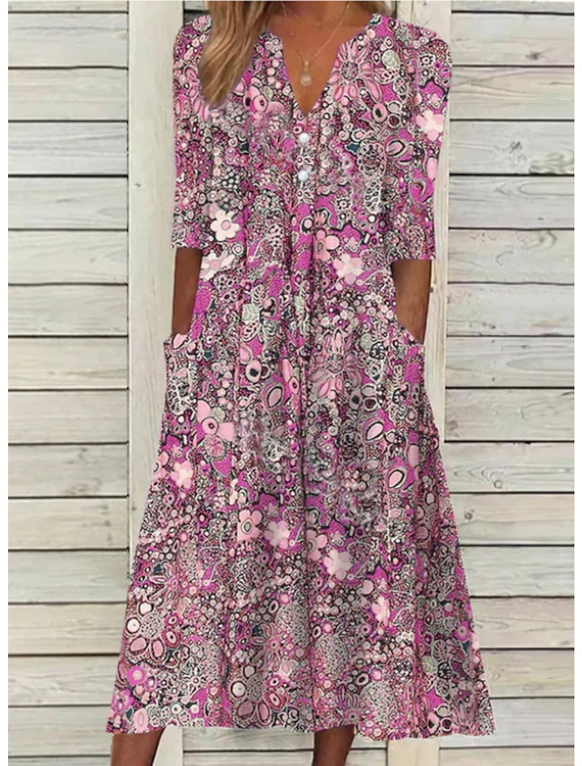 Janice | Elegant Summer Dress with Belly Cover