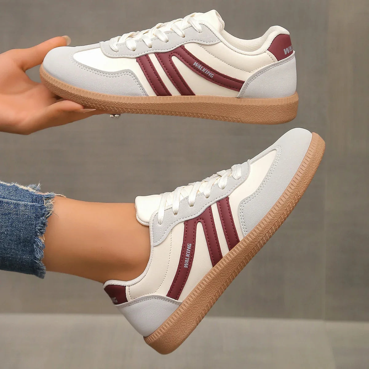 Barfußschuhe Damen mit Niedrigem Schnitt und Vorderer Schnürung