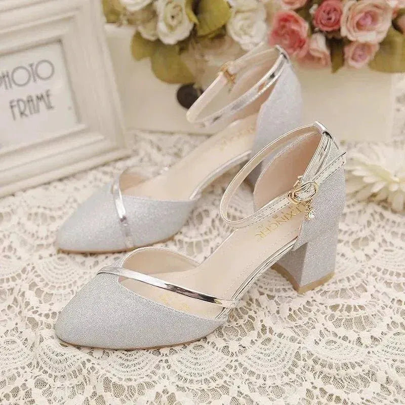 Women's Ankle Strap Block Heel Shoes