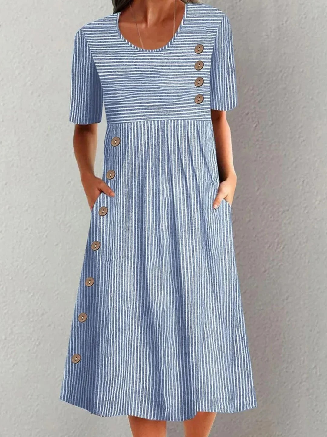 Women's Striped Midi Dress
