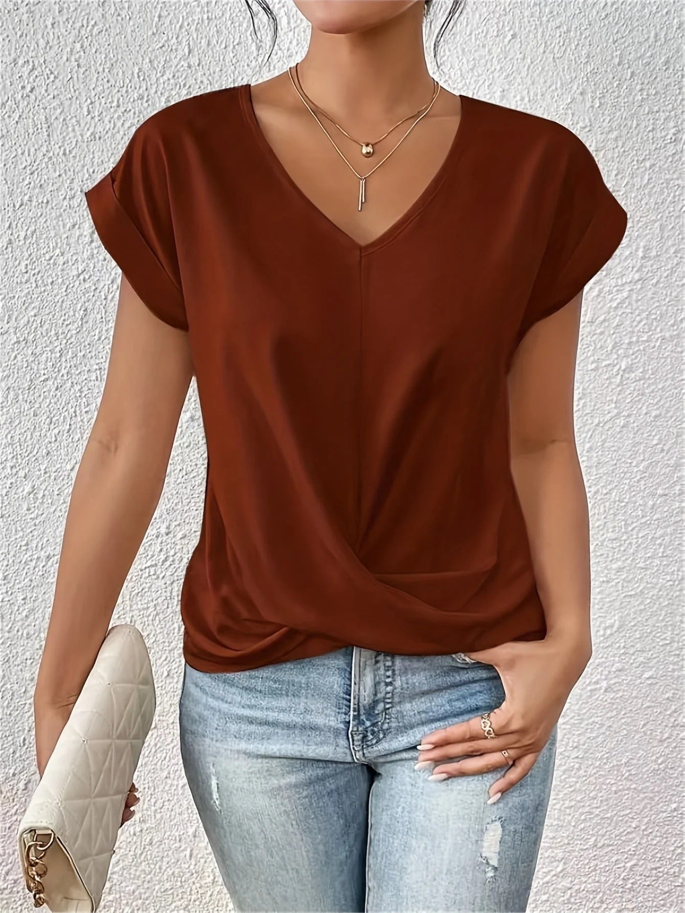 Women's Elegant V-Neck T-Shirt