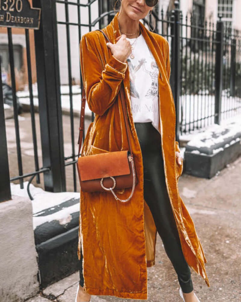 Women's Velvet Duster Cardigan