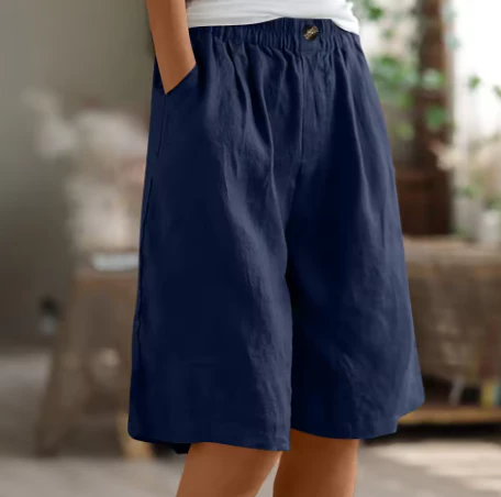 Women's Relaxed Bermuda Shorts with Elastic Waist