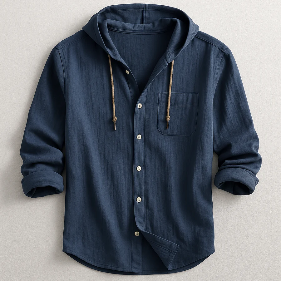 Linen Hooded Shirt