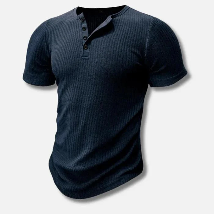Men's Muscle Fit Half-Button T-Shirt