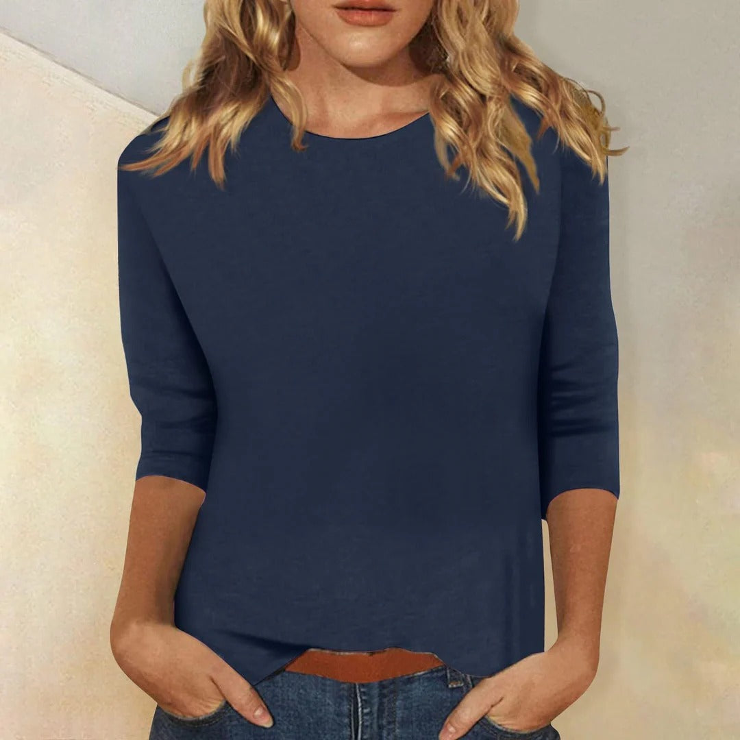 Women's Round Neck Three-Quarter Sleeve Tee