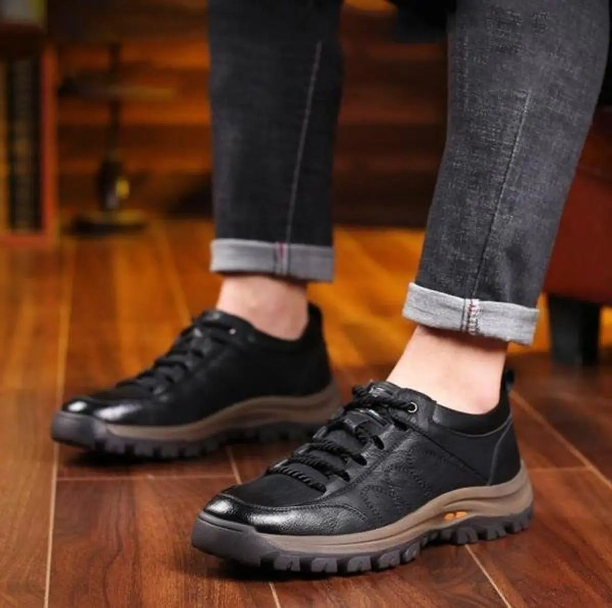 William | Men's Orthopedic Waterproof Leather Lace-Up Casual Shoes