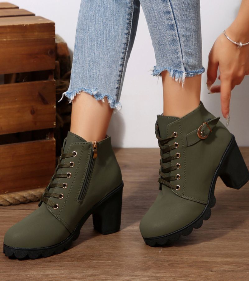 Maisie | Women's Brown Ankle Lace-Up Boots