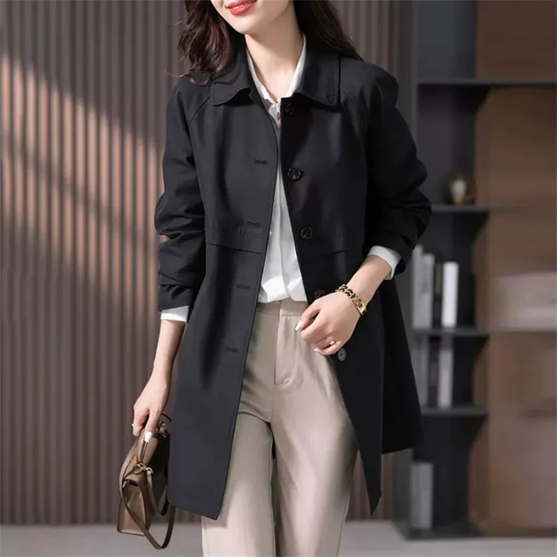 Women's Trench Coat - Tailored Fit Mid-Thigh Length