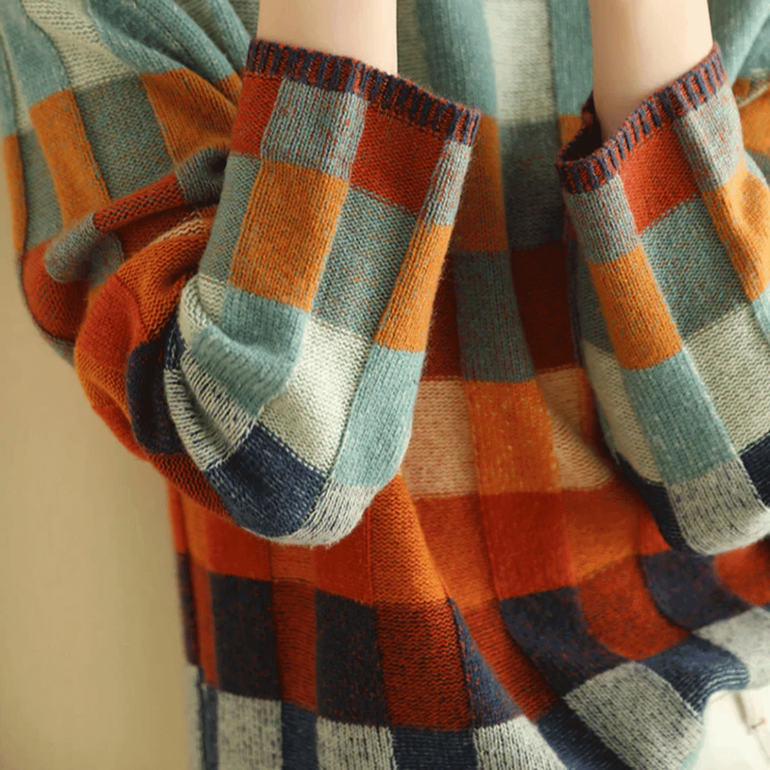 Women's Patchwork Turtleneck Sweater