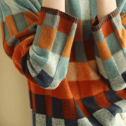 Women's Patchwork Turtleneck Sweater