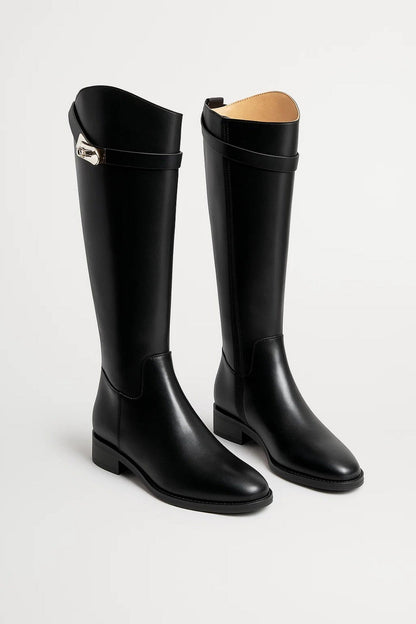 Boots Women - Knee High Buckle Boots