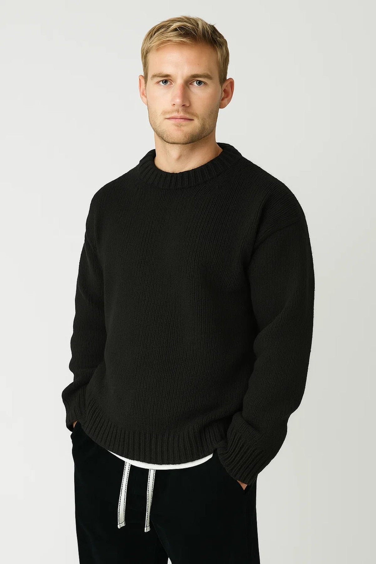 Pullover Men - Knit Oversized Crewneck Pullover