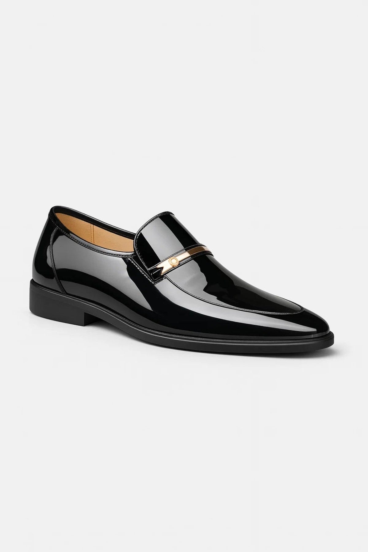 Loafers Men - Leather Patent Buckle Loafers