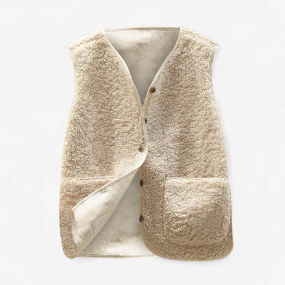 Women’s Sleeveless Cozy Gilet Vest | Button Down