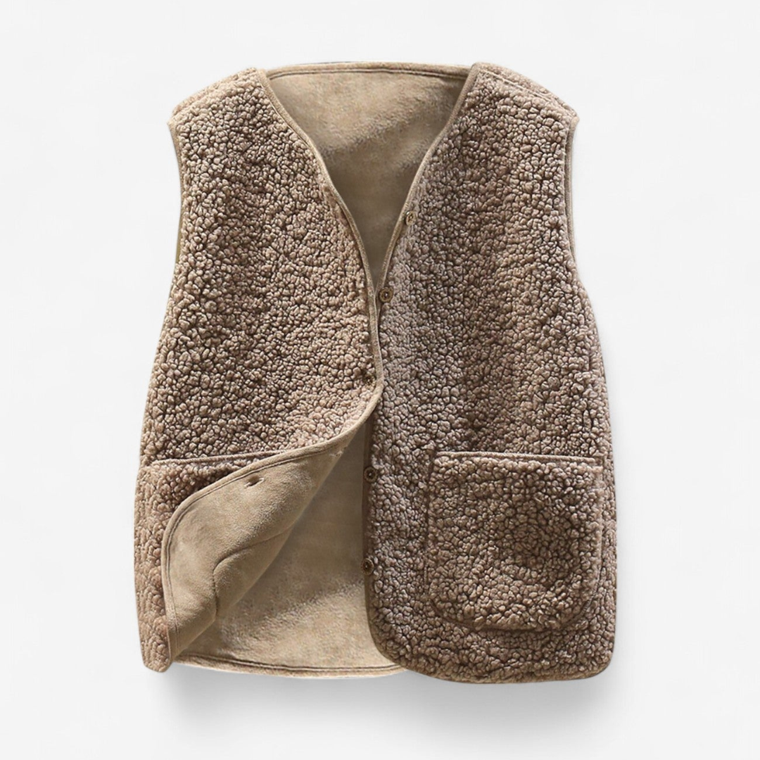 Women’s Sleeveless Cozy Gilet Vest | Button Down