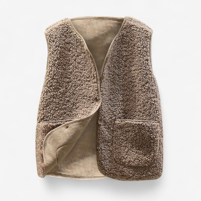 Women’s Sleeveless Cozy Gilet Vest | Button Down