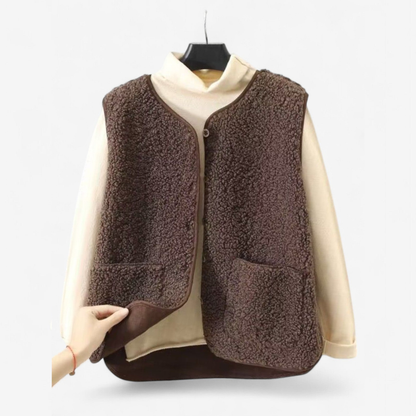 Women’s Sleeveless Cozy Gilet Vest | Button Down