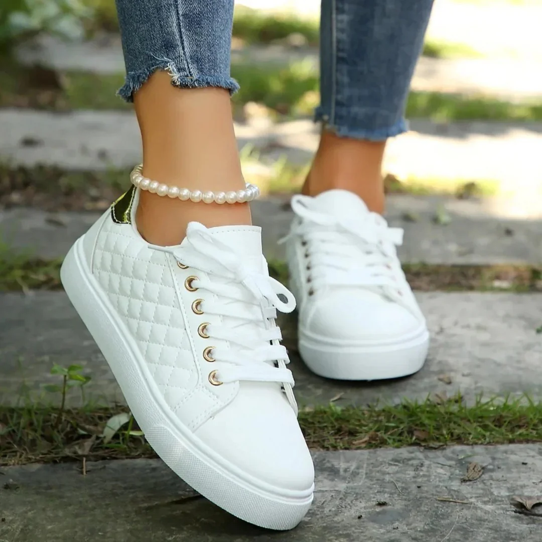 Women’s Quilted Trainers | Lace Up