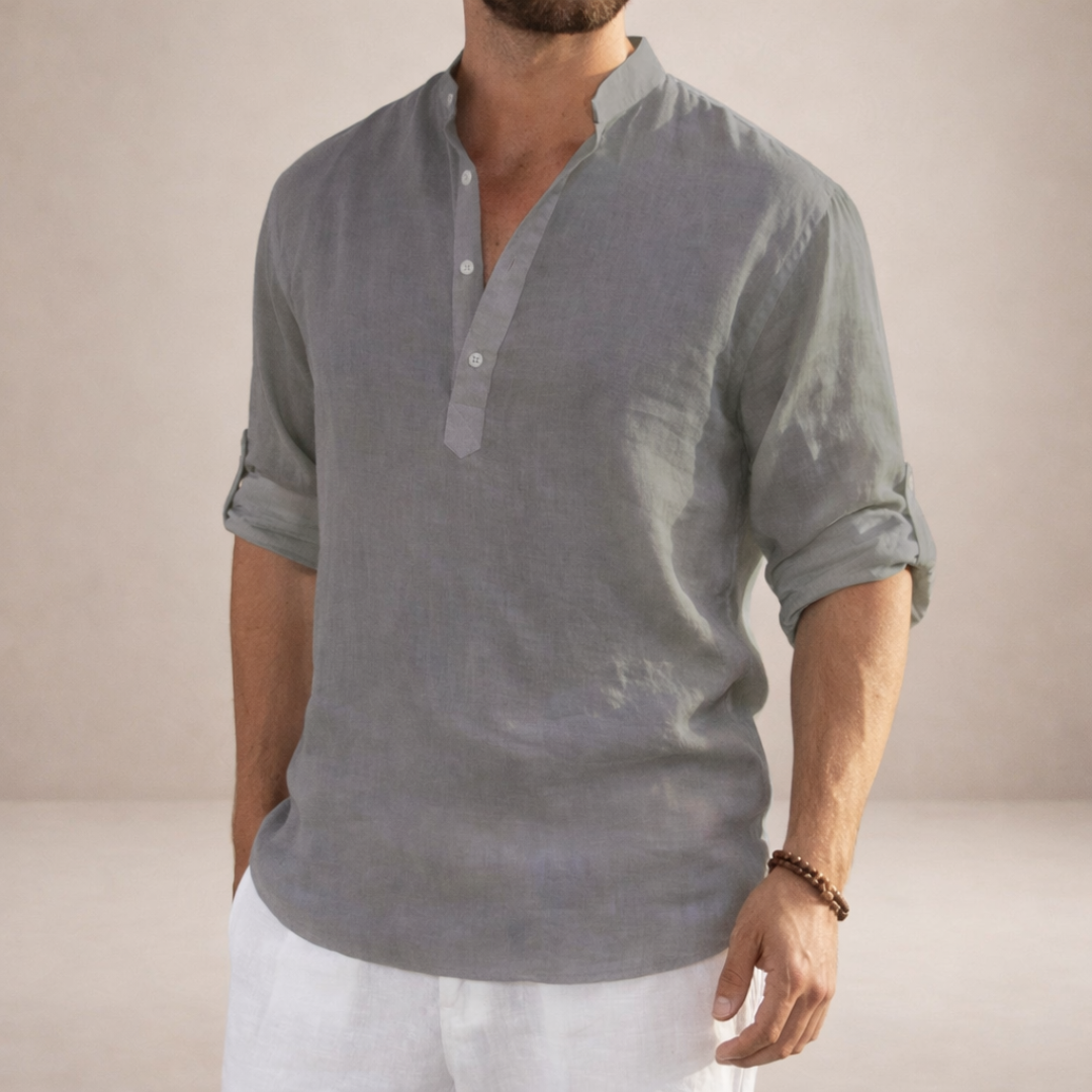 Men’s Casual Henley Shirt | Long Sleeve