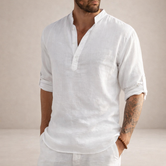 Men’s Casual Henley Shirt | Long Sleeve