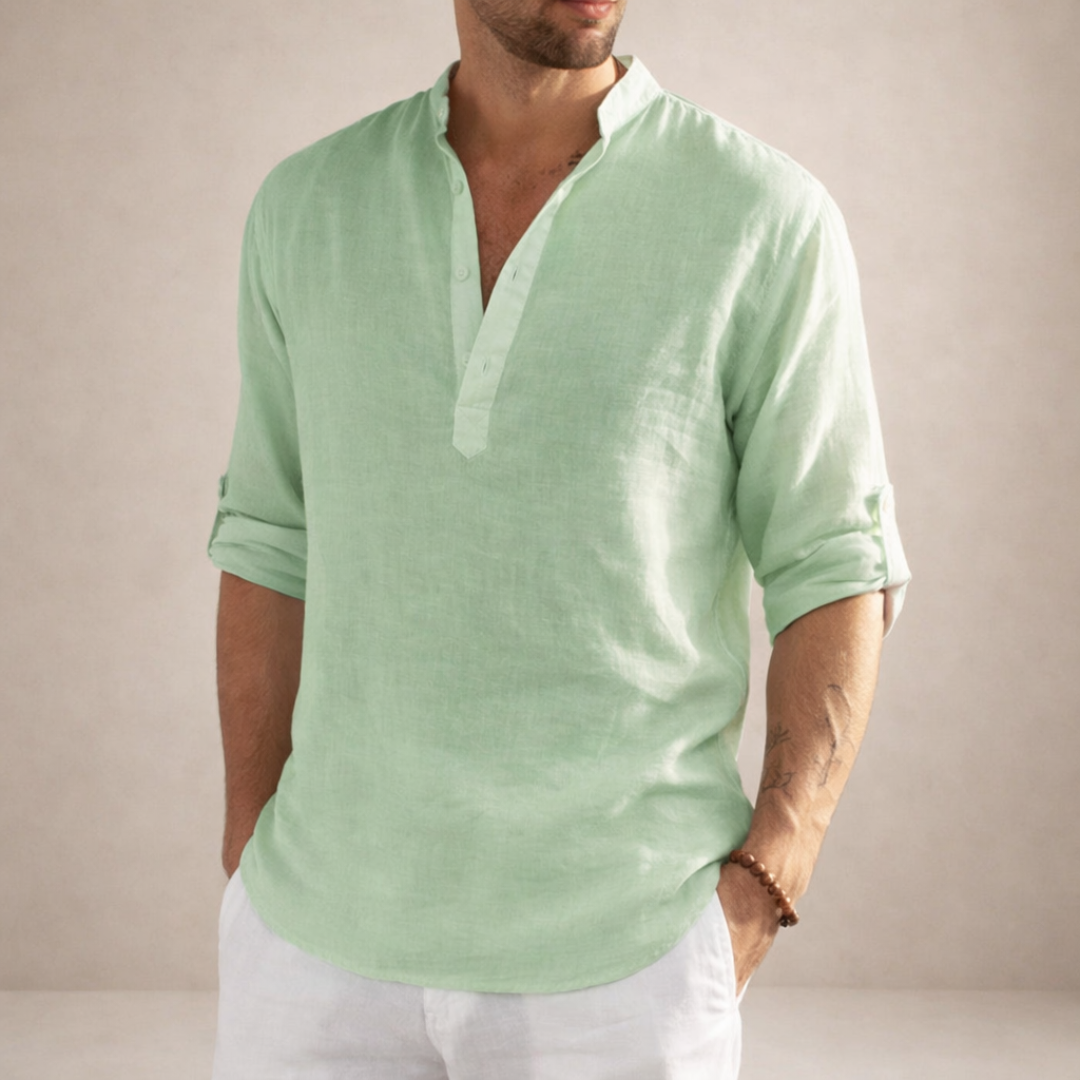 Men’s Casual Henley Shirt | Long Sleeve
