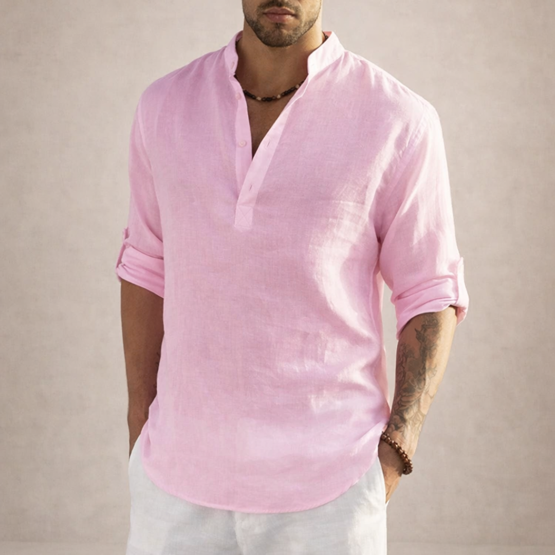 Men’s Casual Henley Shirt | Long Sleeve