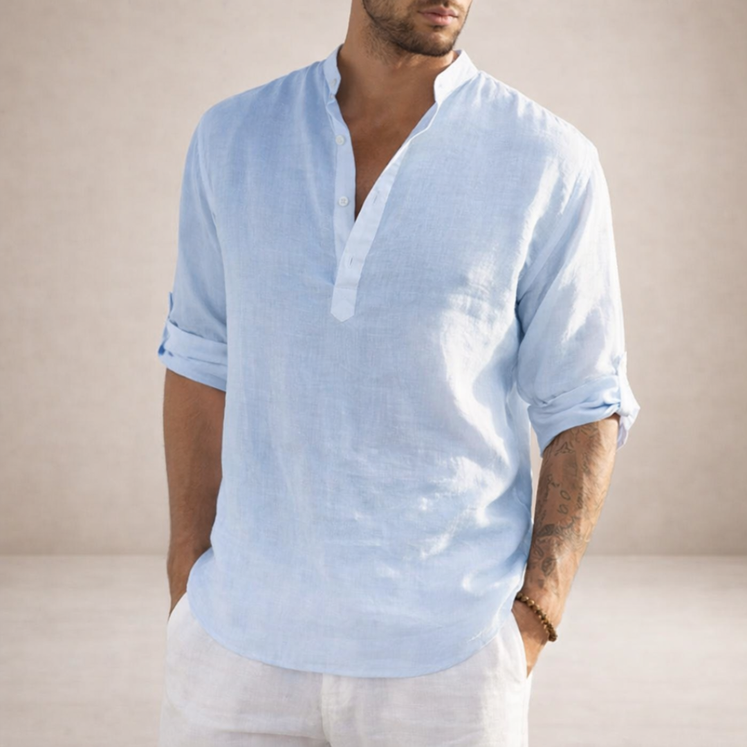 Men’s Casual Henley Shirt | Long Sleeve