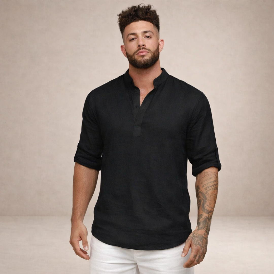 Men’s Casual Henley Shirt | Long Sleeve