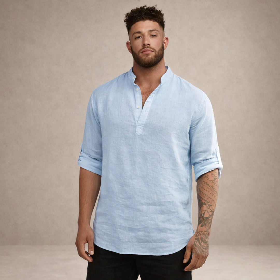 Men’s Casual Henley Shirt | Long Sleeve