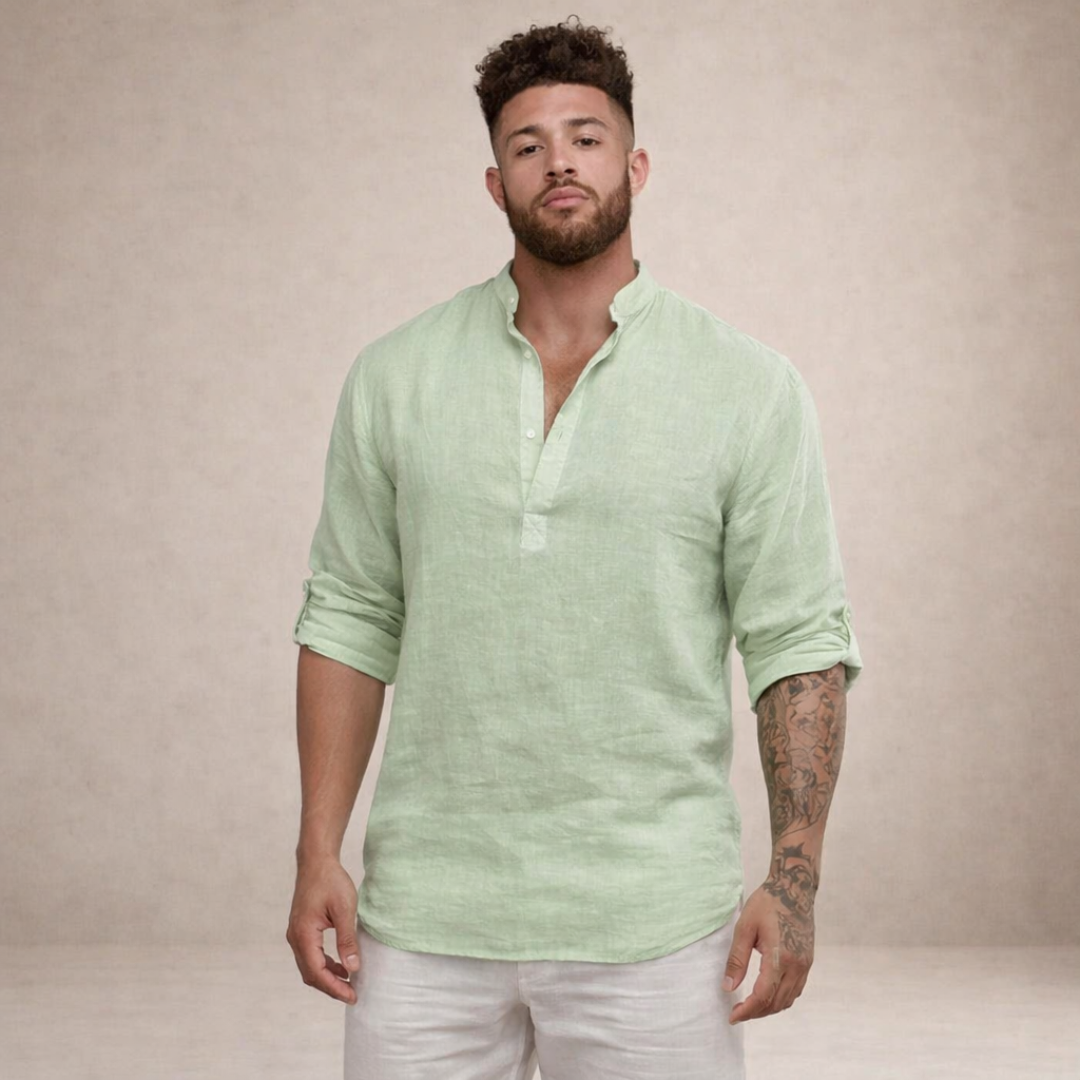 Men’s Casual Henley Shirt | Long Sleeve