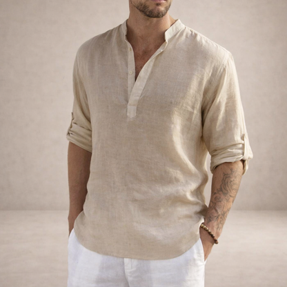 Men’s Casual Henley Shirt | Long Sleeve