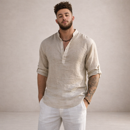Men’s Casual Henley Shirt | Long Sleeve