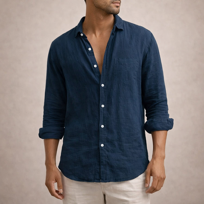 Men’s Casual Open Collar Shirt | Long Sleeve