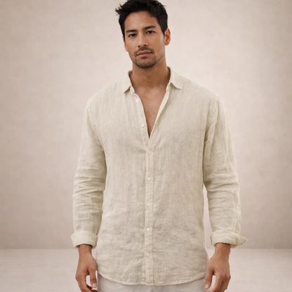 Men’s Casual Open Collar Shirt | Long Sleeve