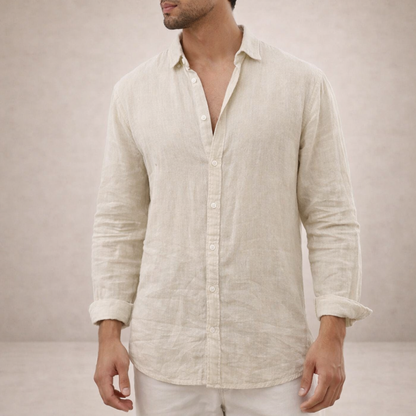 Men’s Casual Open Collar Shirt | Long Sleeve