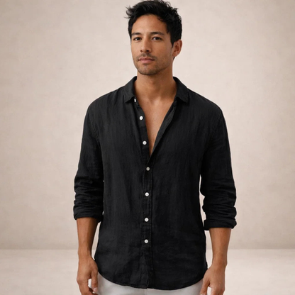 Men’s Casual Open Collar Shirt | Long Sleeve