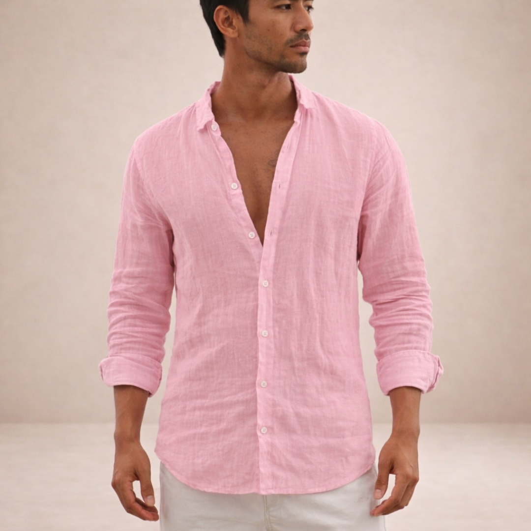 Men’s Casual Open Collar Shirt | Long Sleeve