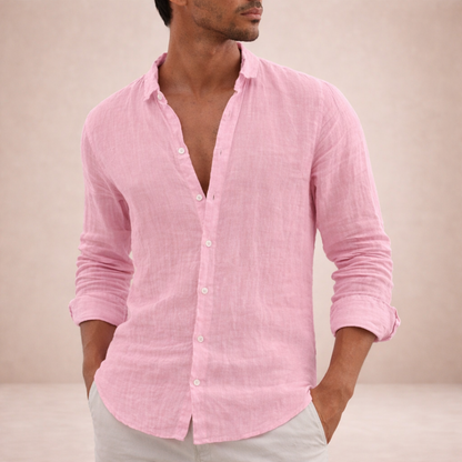 Men’s Casual Open Collar Shirt | Long Sleeve