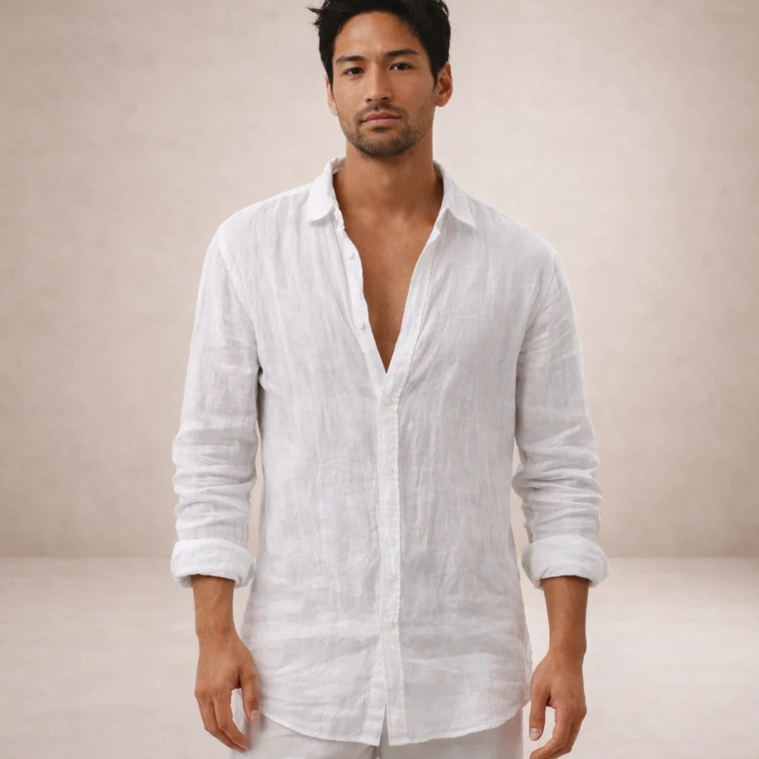 Men’s Casual Open Collar Shirt | Long Sleeve