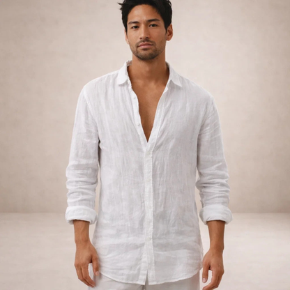 Men’s Casual Open Collar Shirt | Long Sleeve