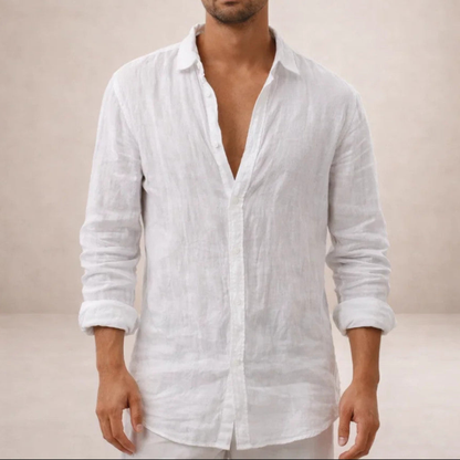 Men’s Casual Open Collar Shirt | Long Sleeve